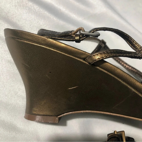 Franco Sarto Bronze Strappy Sandals with 2" Heel - Picture 13 of 13